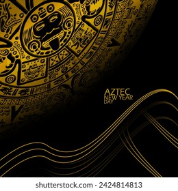 Aztec New Year event banner to commemorate on March 12 in Mexico