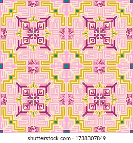 Aztec Nord-Amerika nahtlose Muster Vektordesign. Stammeskultur Moderne Dekoration. Folk african wiederholt rapport. Textil-Druck nahtlos Muster.