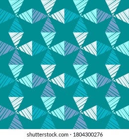 Aztec ornament. Seamless background. Design with manual hatching. Textile. Ethnic boho pattern. Vector illustration for web design or print.