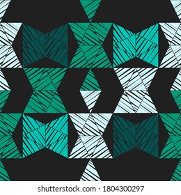 Aztec ornament. Seamless background. Design with manual hatching. Textile. Ethnic boho pattern. Vector illustration for web design or print.