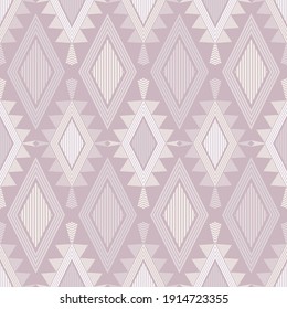 Aztec ornament. Seamless background. Design with manual hatching. Textile. Ethnic boho pattern. Vector illustration for web design or print.