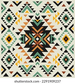 Aztec ornament tribal ethnic design. Navajo decoration symbol, boho geometric template, rug. Ethnic motif. 