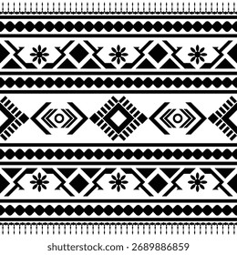 Aztec pattern, abstract pattern for fabric, black pattern, ethnic tribal flowers.