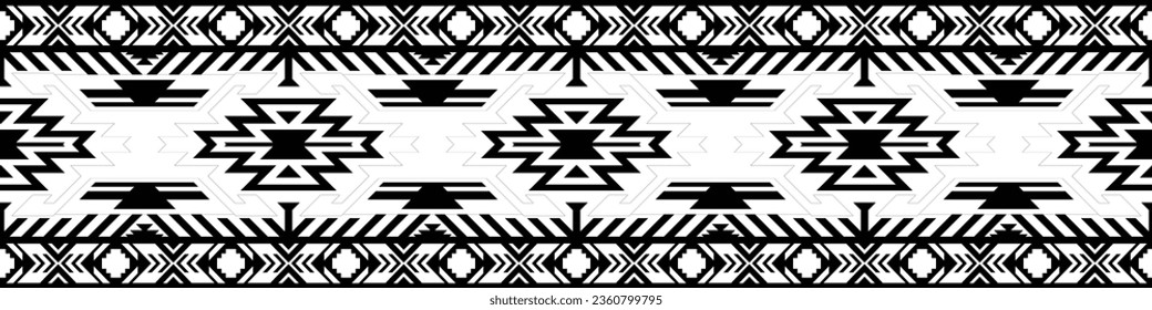 Aztec pattern. Decorative border. Seamless. Ethnic tribal, fabric, tapestry