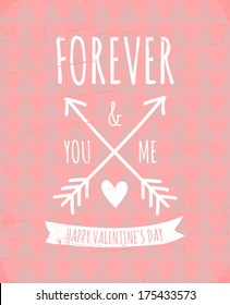 Aztec Muster Grußkarte für den Valentinstag in Pastellfarben.