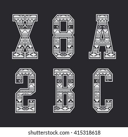 aztec pattern letter vector