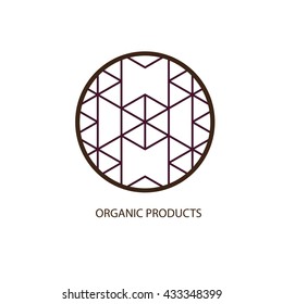 Aztec pattern logo for your company. Vector illustration. For cards, prints, packaging. Isolated on white