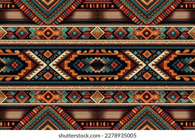Aztec pattern seamless multicolor. Abstract traditional folk old ancient antique tribal ethnic graphic line. Ornate elegant luxury vintage retro modern minimal style for texture textile fabric backgro