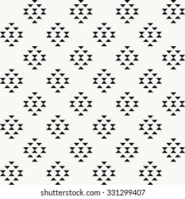 Aztec pattern, triangles background, vector illustration
