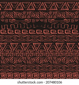Aztec pattern. Vector tribal background