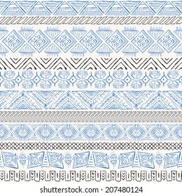 Aztec pattern. Vector tribal background