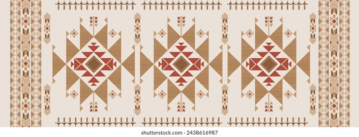 Aztec pattern.Triangle shape on Brown background.Geometric shape.Red pattern.Zigzag pattern.Seamless.Square shape.DIgital design.Illustration.Line.Design for skirt.Clothes.Carpet.Printing. Knitting 