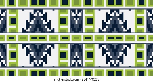 Aztec Pixel Art Geometric African Patterns Stoffe aus Afrika, Navajo Nation Muster Ornament Traditionelle Kunst Design für Drucke Teppich, Tapeten, Kleidung, Verpackung, Einfachheit, Hintergrund, mexikanische Kleidung