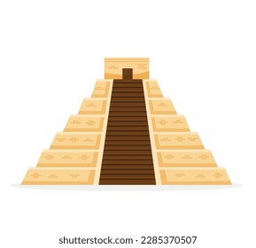 Aztec Pyramid famous landmark vector illustration