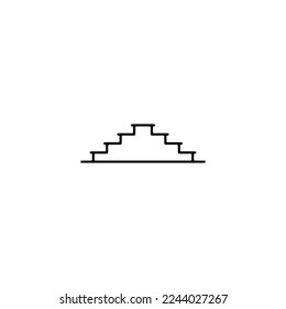 Aztec pyramid icon. Simple style poster background symbol. Aztec pyramid brand logo design element. Aztec pyramid t-shirt printing. Vector for sticker.
