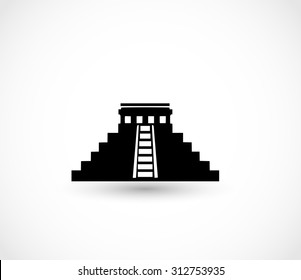 Aztec pyramid icon vector