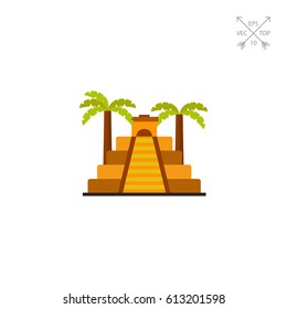 Aztec pyramid vector icon