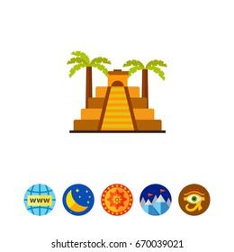 Aztec pyramid vector icon
