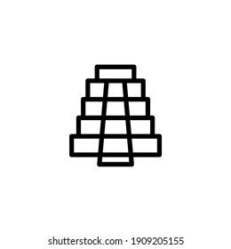 aztec pyramid vector line icon