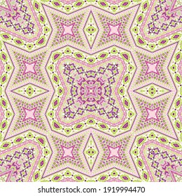 Aztec repeating ornament graphic design. Traditional geometric background. Clothes print in ethnic style. Embroidery motifs in persian style.