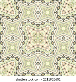 Aztec repeating pattern graphic design. Oriental geometric texture. Textile print in ethnic style. Geometric motifs in mexican style.
