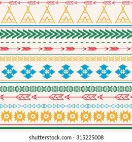 Aztec seamless background. Tribal ethnic colorful pattern 