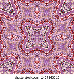 Aztec seamless ornament graphic design. Modern geometric texture. Tile print in ethnic style. Mosaic motifs in tribal style.
