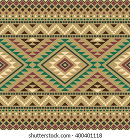 Aztec seamless pattern. Abstract background with tribal aztec ornament. Aztec design. Ethnic aztec print. Aztec style wallpaper.