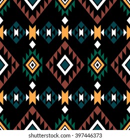 Aztec seamless pattern. Abstract wallpaper in folk style. Boho chic design.