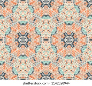 aztec seamless pattern. Ethnic geometric print. Colorful repeating background texture. Fabric, cloth design, wallpaper, wrapping
