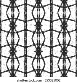 Aztec seamless pattern with ethnic motives. Abstract geometric black and white background with aztec ornament.