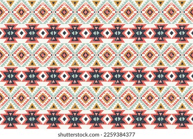 AZTEC SEAMLESS PATTERN IN ETHNIC STYLE GEOMETRIC BACKGROUND WITH TRIBAL MOTIF AND TRADITIONAL ORNAMENT VECTOR