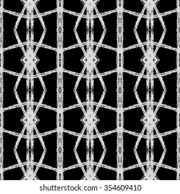 Aztec seamless pattern. Ethnic and tribal motifs. Ikat Mexican motif. Vector illustration. Zigzag and stripe line. Black and white colors. For invitation, web, textile, wallpaper, wrapping paper.