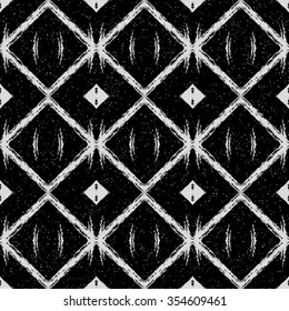 Aztec seamless pattern. Ethnic and tribal motifs. Ikat Mexican motif. Vector illustration. Zigzag and stripe line. Black and white colors. For invitation, web, textile, wallpaper, wrapping paper.