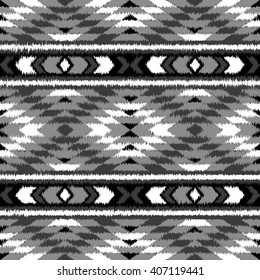 Aztec seamless pattern. Folklore stylized abstract vector background. Carpet imitation. Grunge effect. Boho design.