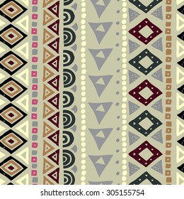 Aztec Seamless Pattern. Geometric abstract background.