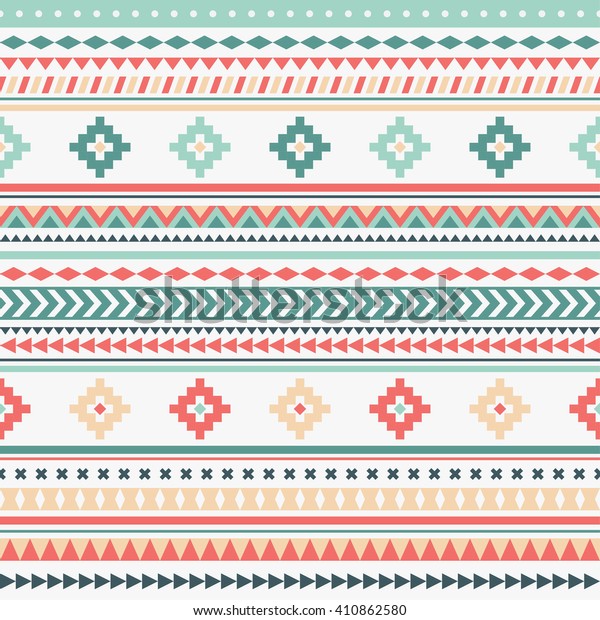 Aztec Seamless Pattern Geometric Borders Colorful Stock Vector (Royalty ...