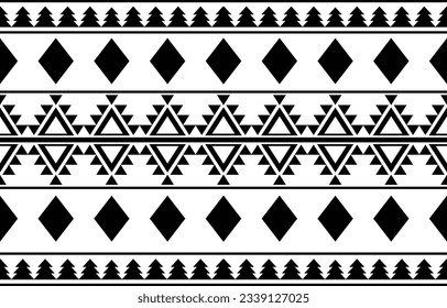 patrón sin costuras aztec.  textura de impresión textil de alfombras Diseño tribal, símbolos geométricos para el logotipo, tarjetas, trabajos decorativos de tela. ilustración vectorial de impresión tradicional. sobre fondo blanco y negro.