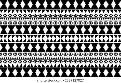 aztec seamless pattern.  rug textile print texture Tribal design, geometric symbols for logo, cards, fabric decorative works. traditional print vector illustration. on black and white background.
