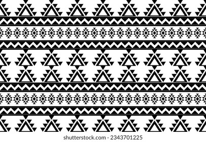 aztec seamless pattern.  rug textile print texture Tribal design, geometric symbols for logo, cards, fabric decorative works. traditional print vector illustration. on black and white background.
