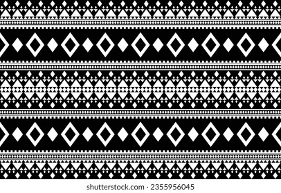 aztec seamless pattern.  rug textile print texture Tribal design, geometric symbols for logo, cards, fabric decorative works. traditional print vector illustration. on black and white background.