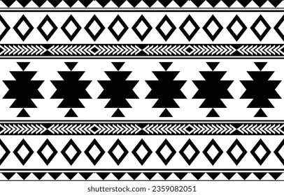 aztec seamless pattern.  rug textile print texture Tribal design, geometric symbols for logo, cards, fabric decorative works. traditional print vector illustration. on black and white background.