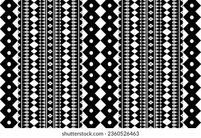 patrón sin costuras aztec.  textura de impresión textil de alfombras Diseño tribal, símbolos geométricos para el logotipo, tarjetas, trabajos decorativos de tela. ilustración vectorial de impresión tradicional. sobre fondo blanco y negro.