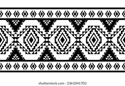 aztec seamless pattern.  rug textile print texture Tribal design, geometric symbols for logo, cards, fabric decorative works. traditional print vector illustration. on black and white background.