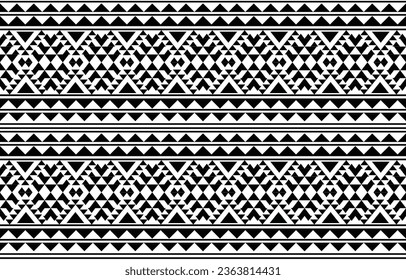 aztec seamless pattern.  rug textile print texture Tribal design, geometric symbols for logo, cards, fabric decorative works. traditional print vector illustration. on black and white background.