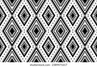 aztec seamless pattern.  rug textile print texture Tribal design, geometric symbols for logo, cards, fabric decorative works. traditional print vector illustration. on black and white background.