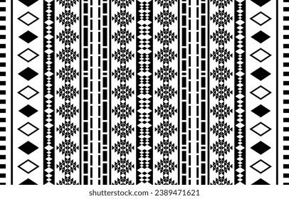 aztec seamless pattern.  rug textile print texture Tribal design, geometric symbols for logo, cards, fabric decorative works. traditional print vector illustration. on black and white background.