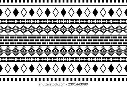aztec seamless pattern.  rug textile print texture Tribal design, geometric symbols for logo, cards, fabric decorative works. traditional print vector illustration. on black and white background.
