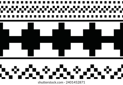 aztec seamless pattern.  rug textile print texture Tribal design, geometric symbols for logo, cards, fabric decorative works. traditional print vector illustration. on black and white background.