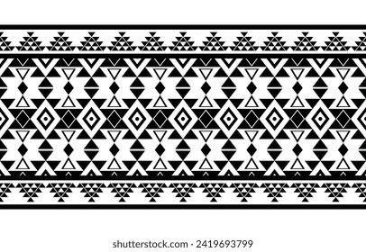 aztec seamless pattern.  rug textile print texture Tribal design, geometric symbols for logo, cards, fabric decorative works. traditional print vector illustration. on black and white background.